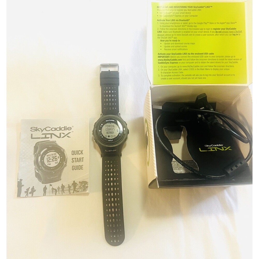 SkyCaddie LINX Golf GPS Watch UNLOCKED Clean ESN iPhone Users Complete Kit Box